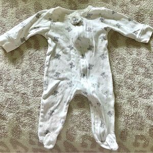 0-3 months baby zipper footed pajama, gender neutral, koalas
